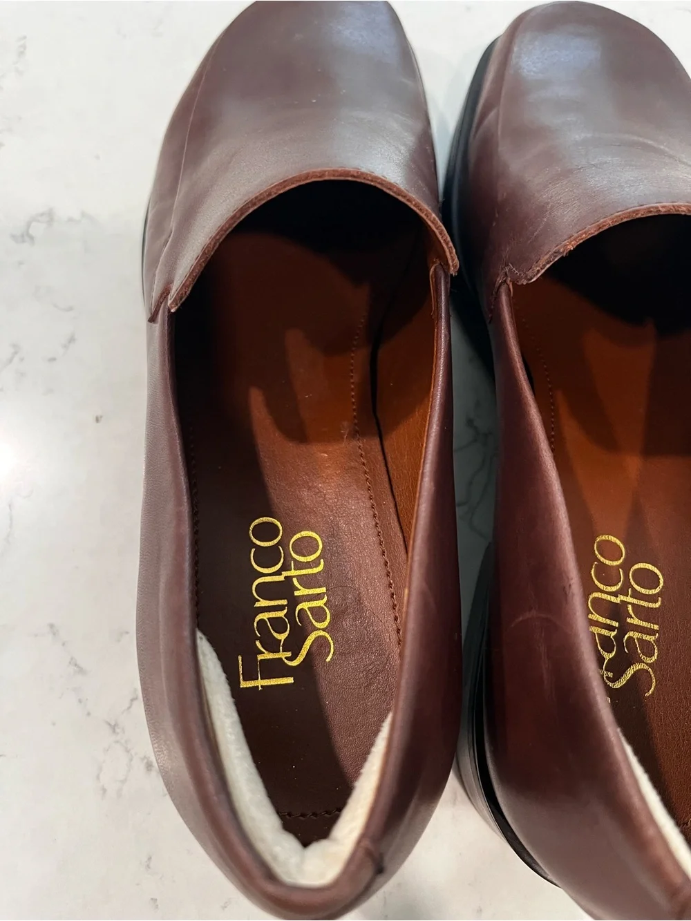 FRANCO SARTO Bocca Slip On Loafer In Oxford Brown Leather Size 7.5